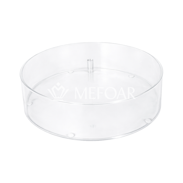Mefoar Acrylic Round Matza Box Clear - Judaica Accessories