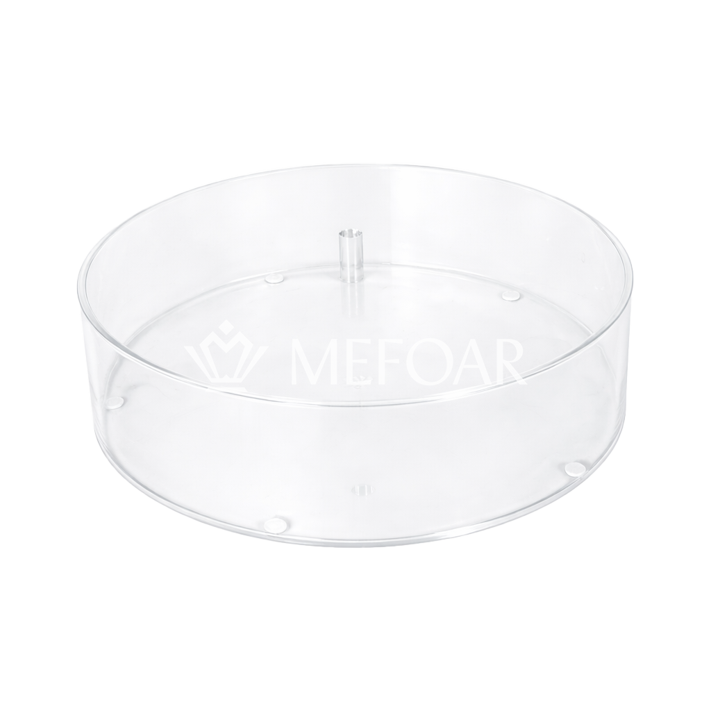Mefoar Acrylic Round Matza Box Clear - Judaica Accessories