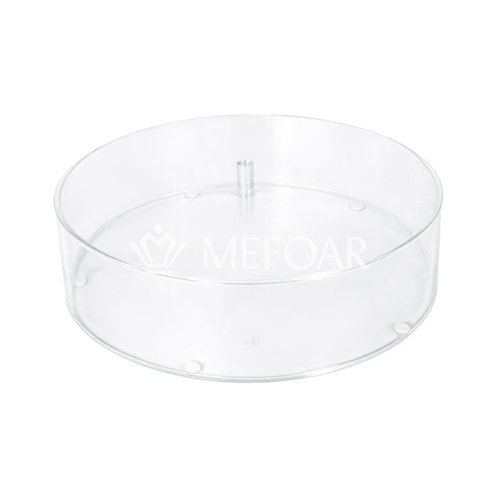 Mefoar Acrylic Round Matza Box Clear - Judaica Accessories
