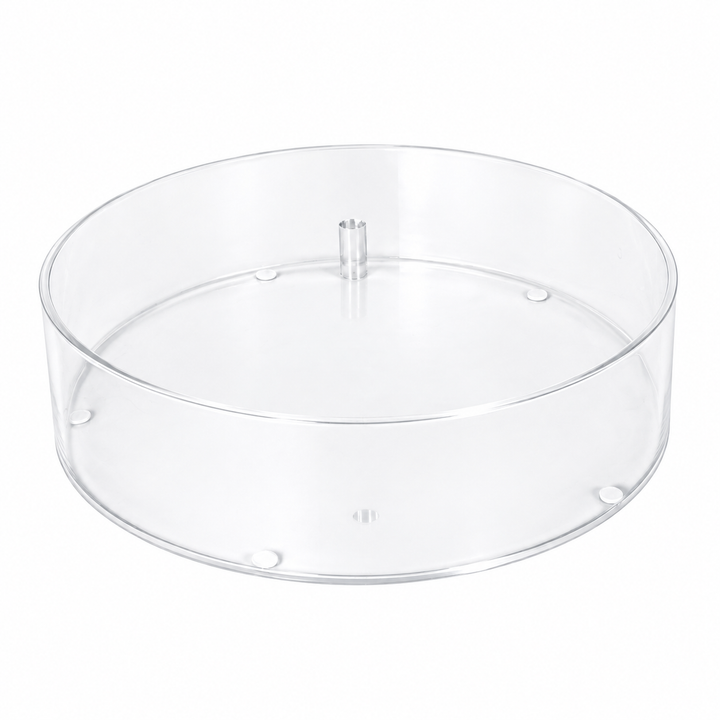 Acrylic Round Matza Box Clear - Judaica Accessories