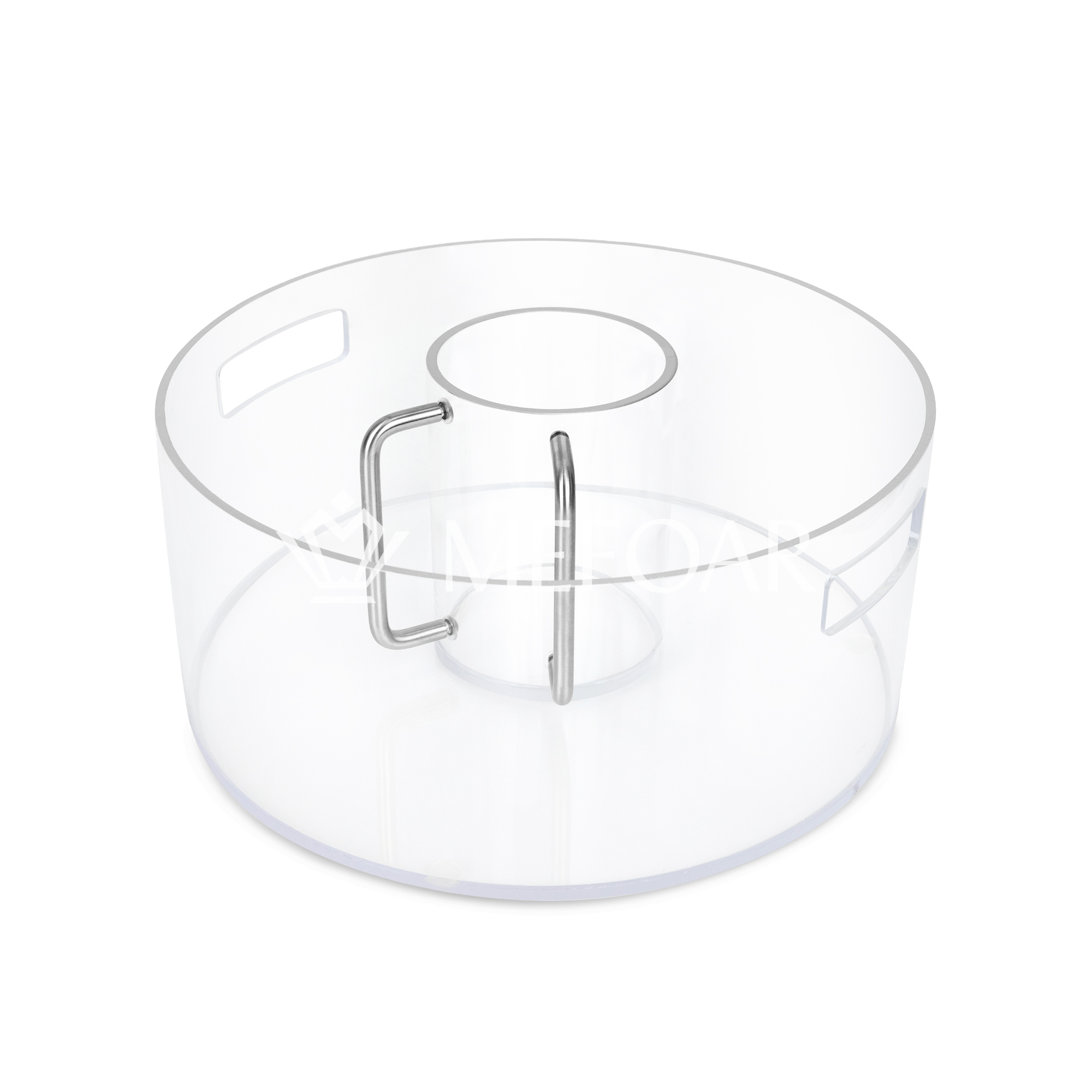 Acrylic Wash Cup and Bowl - Silver - Judaica Accessories