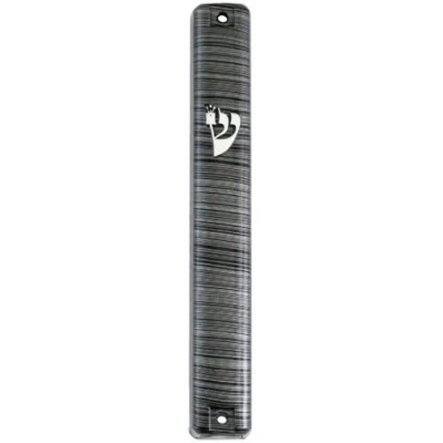 Mezuzah Case: Plastic Metallic Checkerbo