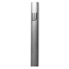 Mezuzah Case: Aluminum Silver Dotted With Shin