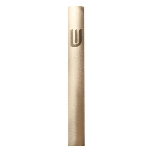 Mezuzah Case: 6" Aluminum Matt Gold Dott