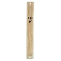 Mezuzah Case: Plastic Light Wood Design