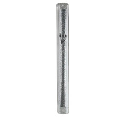 Mezuzah Case: Plastic Clear With Silver Stones