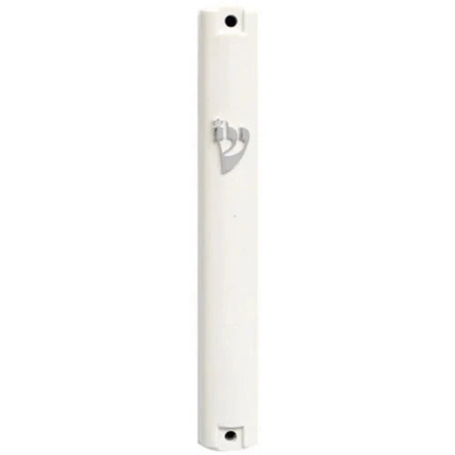 Mezuzah Case: 4" Aluminum Silver Sand In