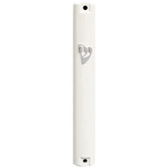 Mezuzah Case: 4" Aluminum Silver Sand Injection Design