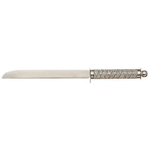 Challah Knife: Aluminum Filigree Design Handle (Non Serrated)
