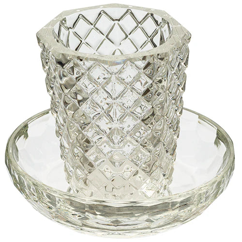 Kiddush Cup And Tray: Crystal Diamond De