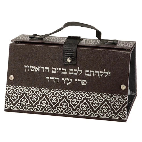 Esrog Case: Faux Leather - Clip And Hand