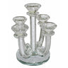 Art Judaica 9.1-inch clear crystal 5-light candelabra with inner stones