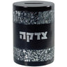 Tzedakah Box: Round Shaped Polyresin Crushed Glass Design