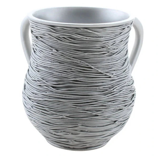 Wash Cup: Polyresin - Grey Strings Desig
