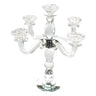 Art Judaica 13.8-inch clear crystal 5-light candelabra with faceted cups