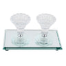 Candlestick Set: Crystal & Glass Tray