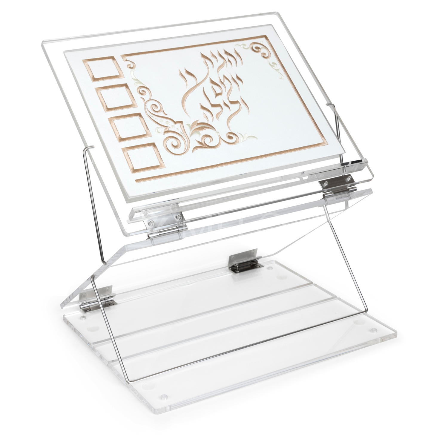 Acrylic Shtender with Leatherette Insert Style #306W - Judaica Decor view 2 | Judaica Square Lakewood