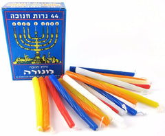 Chanukah Candles: 44 Multicolor Wax Candles