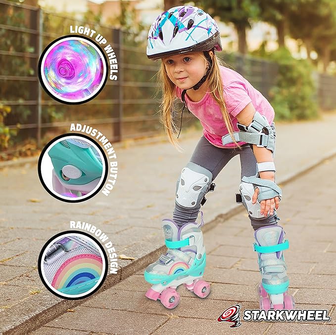 StarkWheel Adjustable Inline Skates - Light-Up Wheels, Kids to Adults — product view, view 5 | Judaica Square Lakewood