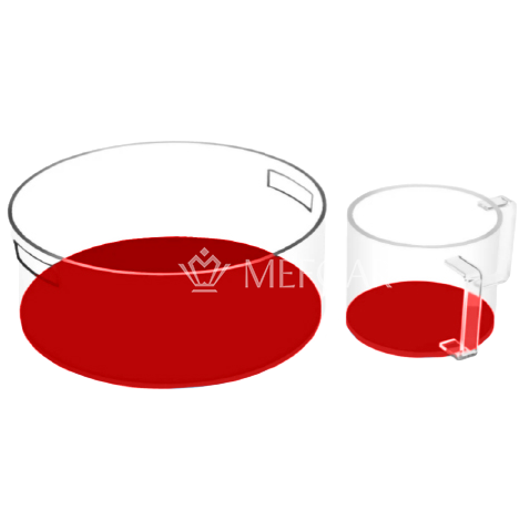 Kids Acrylic Wash Cup and Bowl - Red - Judaica Accessories