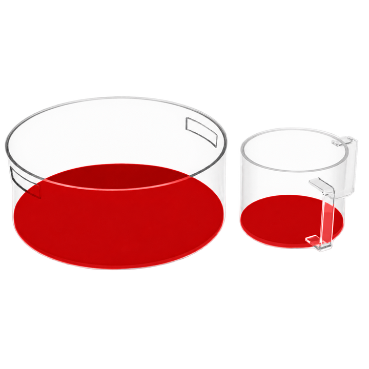 Kids Acrylic Wash Cup and Bowl - Red - Judaica Accessories