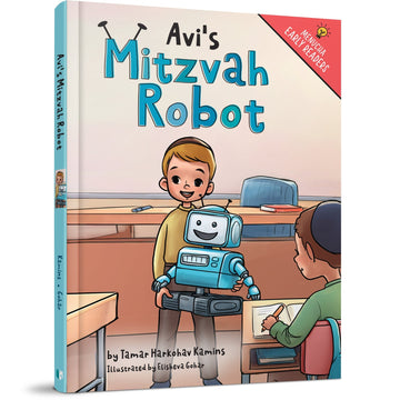 Avi's Mitzvah Robot front cover — Tamar Harkohav Kamins, hardcover, published by Menucha Publishers
