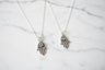 Sterling silver filigree hamsa pendant with Chai cutout on box chain | Judaica Square Lakewood