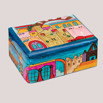 Yair Emanuel Candlesticks, Shaded Jerusalem Travel, angled view
