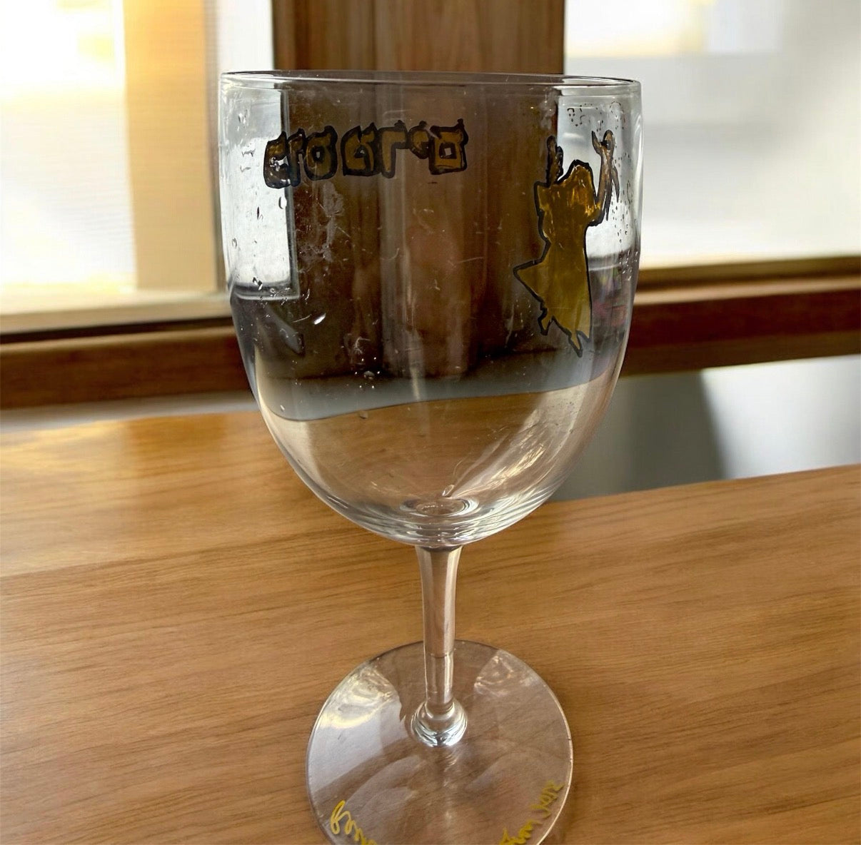 Miriam's cup — tall etched glass hand-painted for the Seder table | Judaica Square Lakewood (view 10)