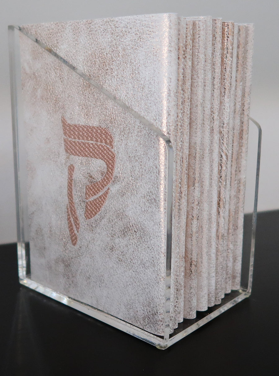 Personalization preview — Leather Bencher — Chabad Design, Premier Collection (BENF-Rose)
