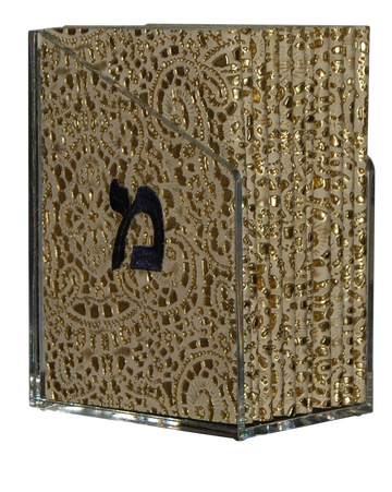 Prestige Leather Bencher — Geometric & Chabad Design, Premier Collection (BEN2-Beige)