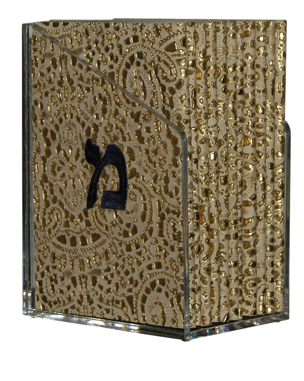 Prestige Leather Bencher — Geometric & Chabad Design, Premier Collection (BEN2-Beige)