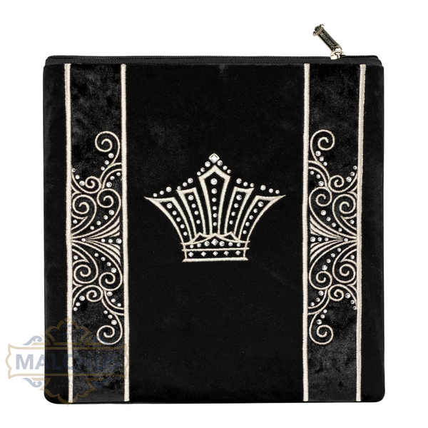 Bag #220 Black Velvet & Silver Emb - Judaica Accessories