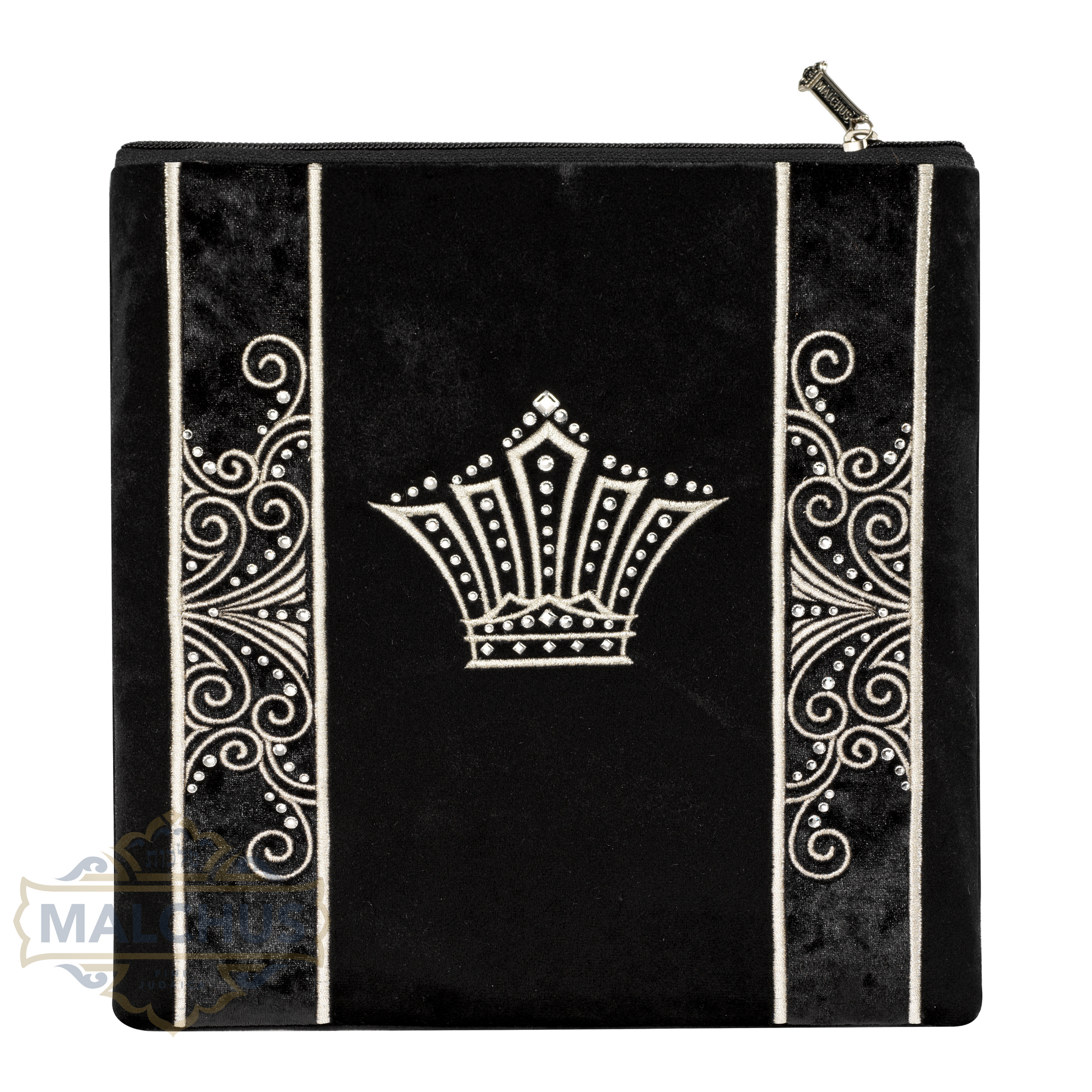 Bag #220 Black Velvet & Silver Emb - Judaica Accessories