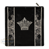 Silver thread embroidery on black velvet tallis bag design 220 | Judaica Square Lakewood