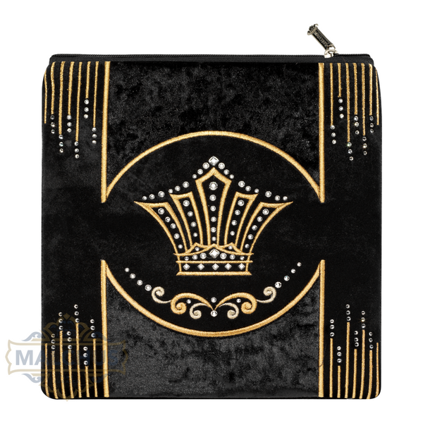 Bag #240 Black Velvet & Gold Emb - Judaica Accessories