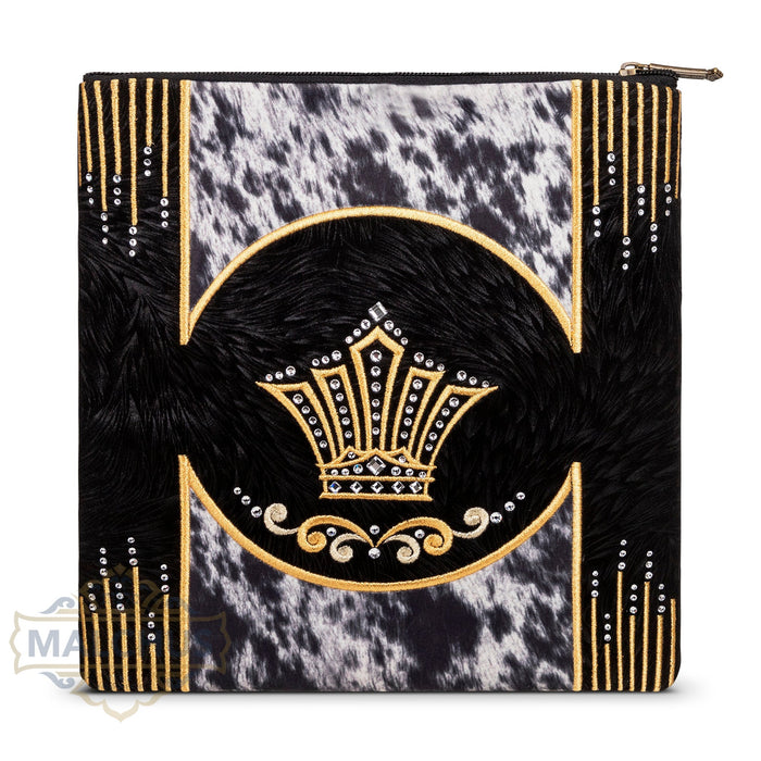 Design 241 gold embroidered black velvet tallis bag | Judaica Square Lakewood