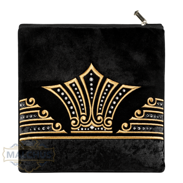 Bag #250 Black Velvet & Gold Emb - Judaica Accessories