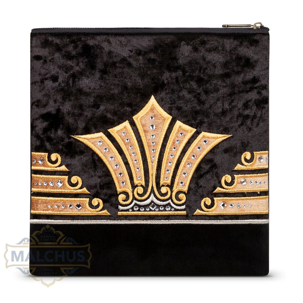Bag #252 Black Velvet & Gold Emb - Judaica Accessories