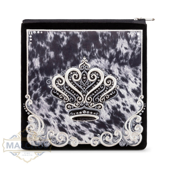 Bag #261 Black Velvet & Silver Emb - Judaica Accessories