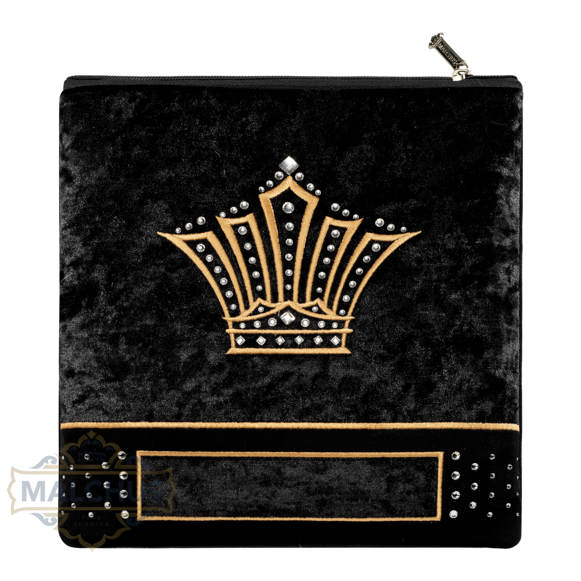 Bag #320 Black Velvet & Gold Emb - Judaica Accessories