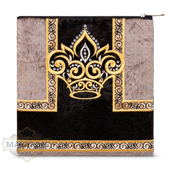 Bag #332 Black Velvet & Gold Emb - Judaica Accessories