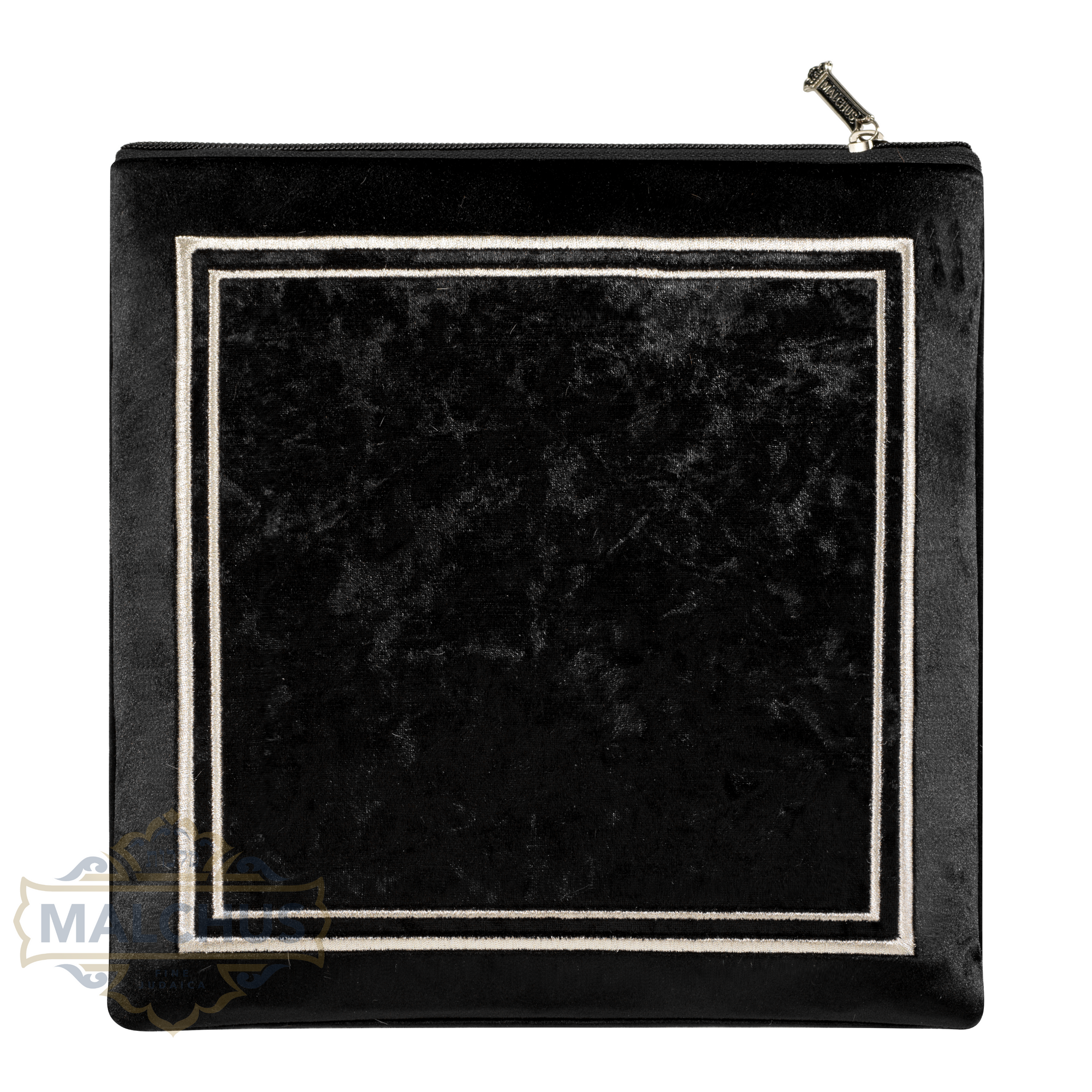 Bag #340 Black Velvet & Silver Emb - Judaica Accessories
