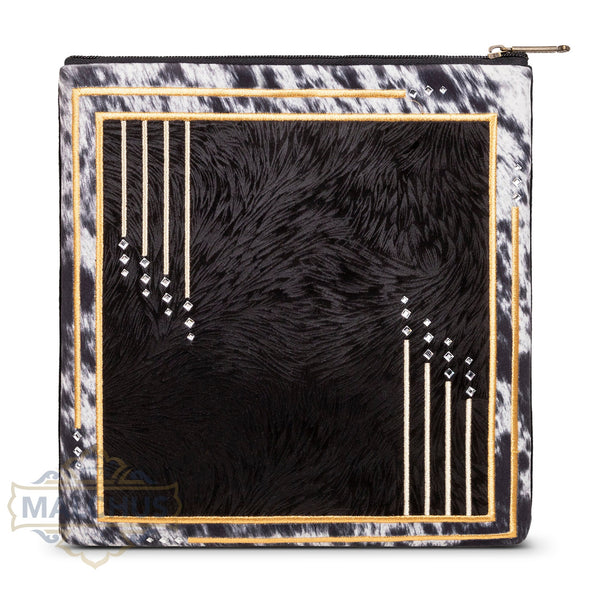 Bag #345 Black Velvet & Gold Emb - Judaica Accessories
