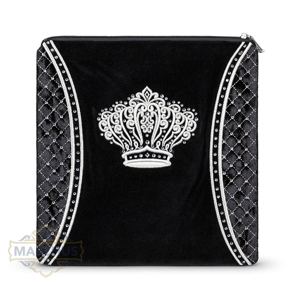 Bag #730 Black Velvet & Silver Emb - Judaica Accessories