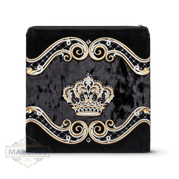 Bag #740 Black Velvet & Gold Emb - Judaica Accessories