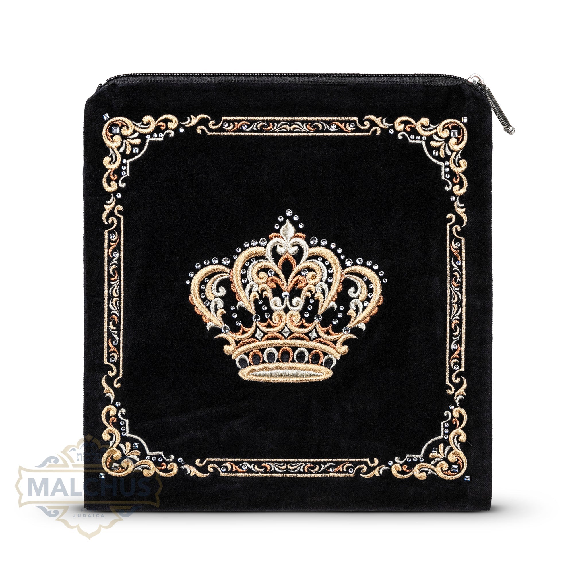 Bag #760 Black Velvet & Gold Emb - Judaica Accessories