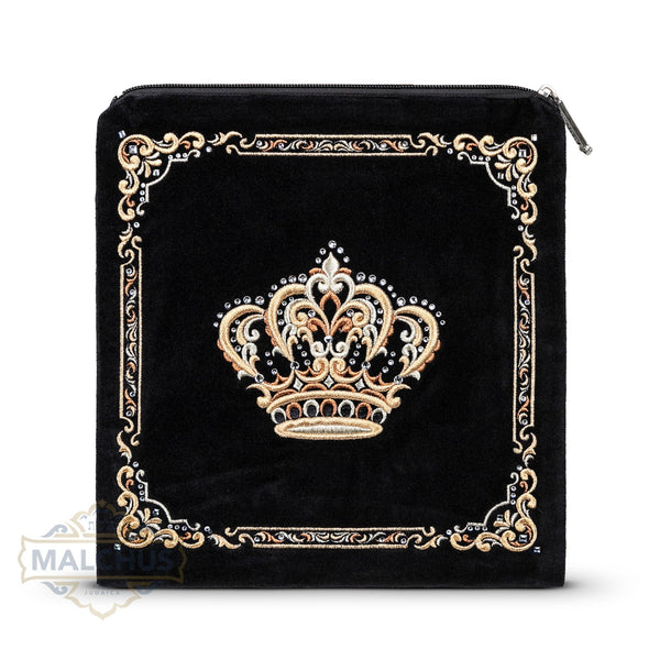 Bag #760 Black Velvet & Gold Emb - Judaica Accessories