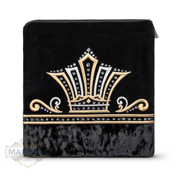 Bag #780 Black Velvet & Gold Emb - Judaica Accessories