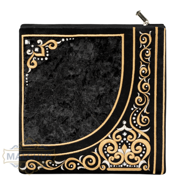Bag #838 Black Velvet & Gold Emb - Judaica Accessories